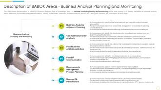 Description of babok areas business monitoring solution assessment and validation to evaluate
