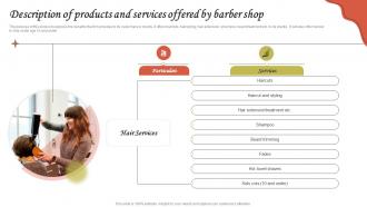 Description Of Products And Services Offered By Barber Shop Hairdressing Business Plan BP SS