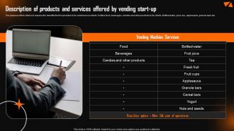 Description Of Products And Services Offered Company Summary Of The Vending Start Up