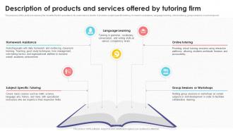 Description Of Products And Services Tutoring Business Plan BP SS
