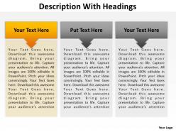 Description with headings boxes stacked side by side powerpoint diagram templates graphics 712