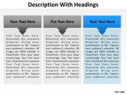 Description with headings boxes stacked side by side powerpoint diagram templates graphics 712