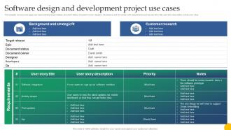 Design For Software A Playbook Software Design And Development Project Use Cases