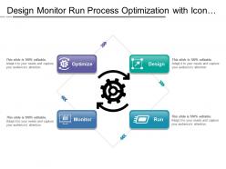 Design monitor run process optimization with icon in center