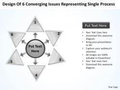 Design of 6 converging issues representing single process radial diagram powerpoint templates