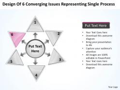 Design of 6 converging issues representing single process radial diagram powerpoint templates