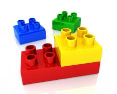 Design Of Multi Colored Blocks For Kids Education Stock Photo