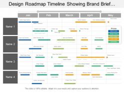 Design roadmap timeline showing brand brief website update