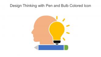 Design Thinking With Pen And Bulb Colored Icon In Powerpoint Pptx Png And Editable Eps Format