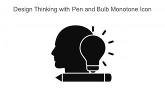 Design Thinking With Pen And Bulb Monotone Icon In Powerpoint Pptx Png And Editable Eps Format