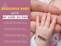 Designer baby with bar code on hand