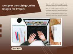 Designer consulting online images for project