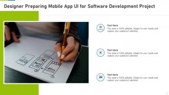 Designer preparing mobile app ui for software development project