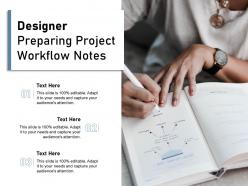 Designer preparing project workflow notes