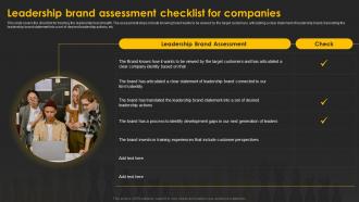 Designing And Implementing Leadership Brand Assessment Checklist For Companies