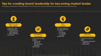 Designing And Implementing Tips For Creating Brand Leadership For Becoming