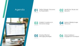 Desired Outcomes Monotone Presentation And Editable Images PPT Template AT Pre-designed Captivating