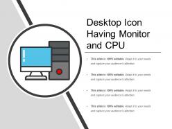 Desktop icon having monitor and cpu