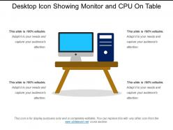 Desktop Icon Showing Monitor And Cpu On Table