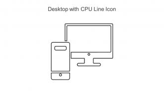 Desktop With CPU Line Icon