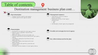 Destination Management Business Plan Powerpoint Presentation Slides Professionally Editable
