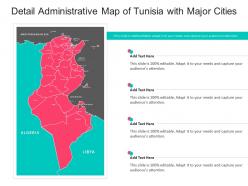 Detail administrative map of tunisia with major cities