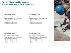 Detail of required equipment purchase proposal capabilities ppt slides
