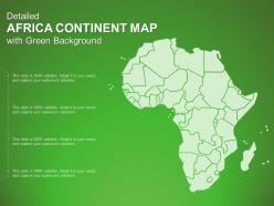 Detailed africa continent map with green background