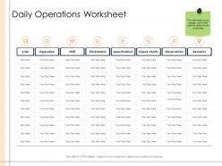 Detailed business analysis daily operations worksheet ppt powerpoint background
