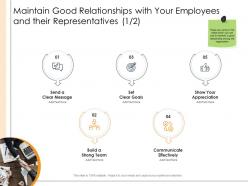 Detailed business analysis maintain good relationships with your employees and their representatives build
