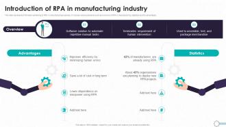 Detailed Guide To Modern Introduction Of RPA In Manufacturing Industry TC SS