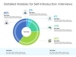 Detailed hobbies for self introduction interviews infographic template