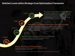 Detailed levels within strategic cost optimization framework ppt deck