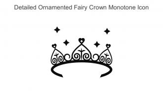 Detailed Ornamented Fairy Crown Monotone Icon In Powerpoint Pptx Png And Editable Eps Format
