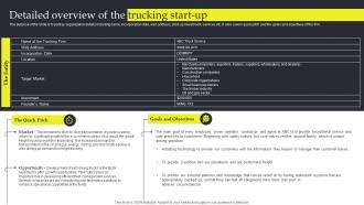 Detailed Overview Of The Commercial Trucking Industry Business Plan BP SS
