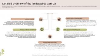 Detailed Overview Of The Landscaping Start Up Garden Design Business Plan BP SS V
