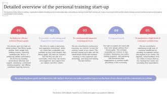 Detailed Overview Of The Personal Training Start Up Group Fitness Training Business Plan BP SS