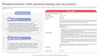 Detailed Overview Of The Personal Training Start Up Group Fitness Training Business Plan BP SS Interactive Editable