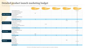 Detailed Product Launch Marketing Budget Product Marketing To Increase Brand Recognition
