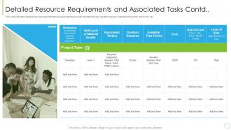 Detailed Resource Requirements And Associated Tasks Contd Utilize Resources With Project