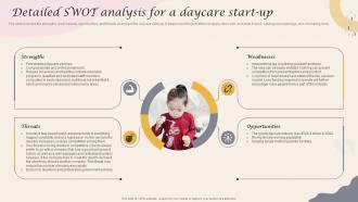 Detailed Swot Analysis For A Daycare Start Up Infant Care Center BP SS
