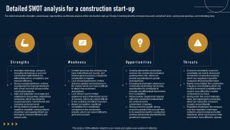 Detailed SWOT Analysis For Renovation And Remodeling Business Plan BP SS