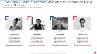 Details About Board Of Directors Associated Digital Fashion Luxury Portal Investor Funding