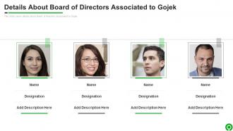 Details About Board Of Directors Associated GOJEK Investor Funding Elevator Pitch Deck