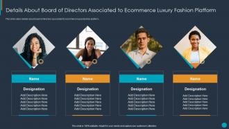 Details about board of directors associated to ecommerce luxury fashion platform