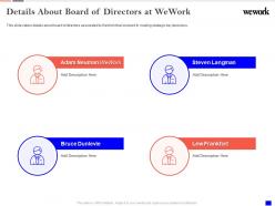 Details about board of directors at wework investor funding elevator