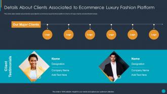 Details about clients associated to ecommerce luxury fashion platform