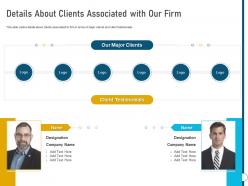 Details about clients associated with our firm coworking space ppt ideas