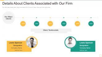 Details About Clients Associated With Our Firm Service Promotion Pitch Deck