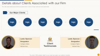 Details about clients associated with our firm services promotion sales deck